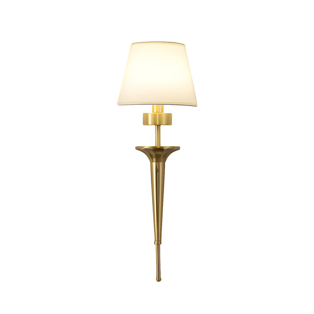 WINTHROP GOLDEN COPPER WALL LANTERN WITH FABRIC SHADE