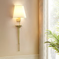 WINTHROP GOLDEN COPPER WALL LANTERN WITH FABRIC SHADE