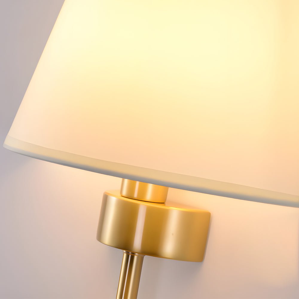 WINTHROP GOLDEN COPPER WALL LANTERN WITH FABRIC SHADE