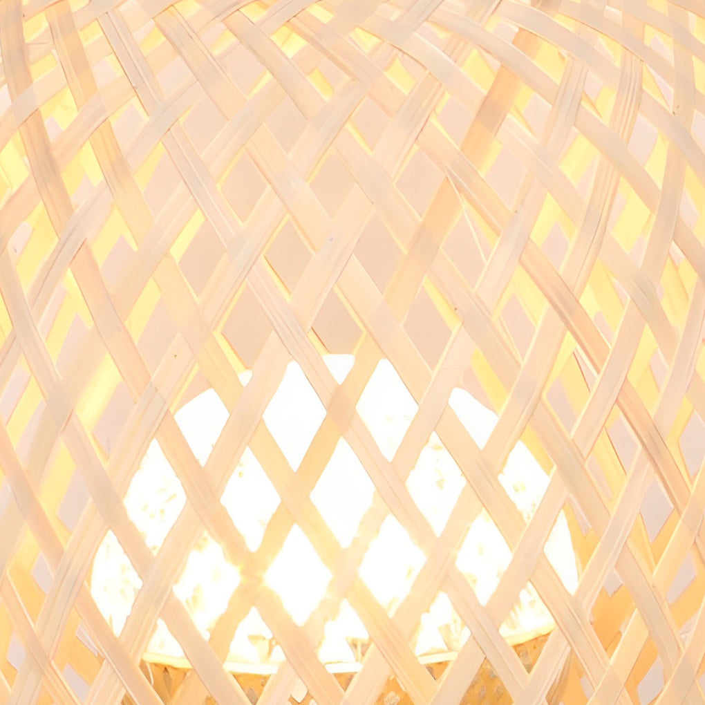 WINTHORPE HANDWOVEN BAMBOO TABLE LANTERN WITH CARRYING HANDLE
