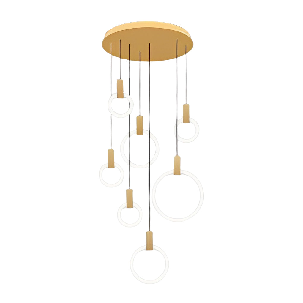 WINTHROP RINGED DIMMABLE LED STAIRWAY CHANDELIER