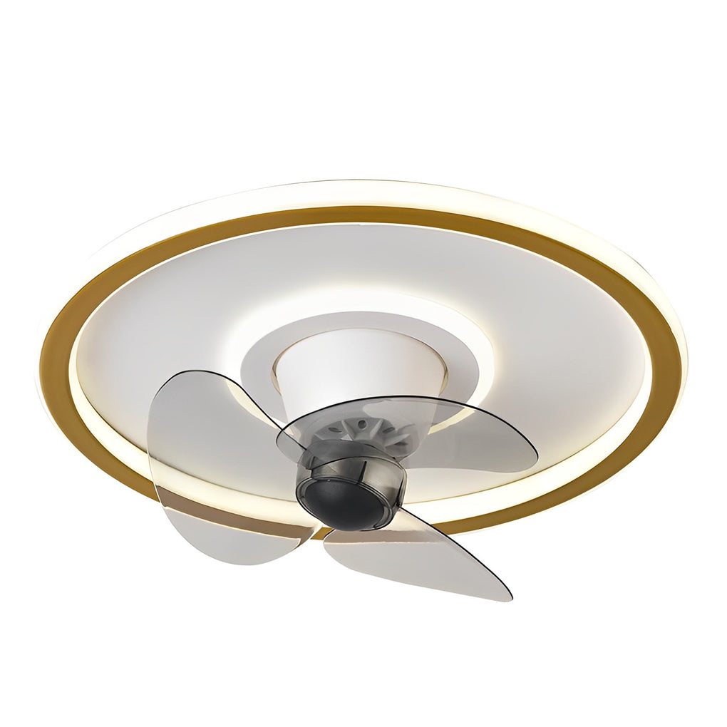 1. **WINSLOW WHISPERING CEILING FAN LUMINAIRE**  
   Features a silent operation with 360° rotation and adjustable brightness, blending seamlessly into any modern space.

2. **HATHERLEIGH INVISIBLE AIRFLOW ILLUMINATOR**  
   Combines a sleek design with d