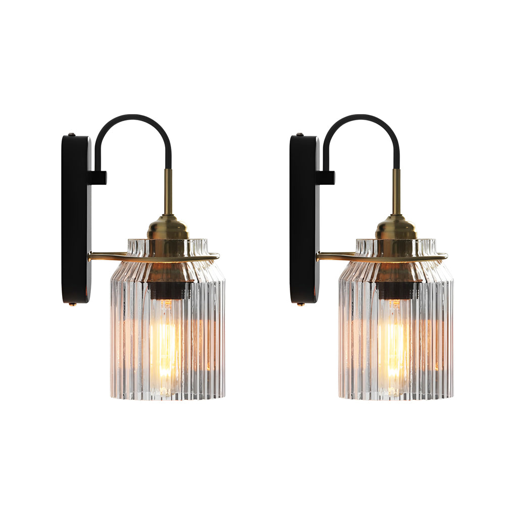 WINTHROP WAVY GLASS WALL SCONCE WITH LED ILLUMINATION