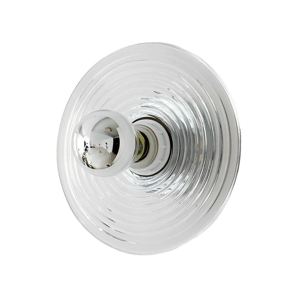WINTHROP STRIPE GLASS WALL SCONCE WITH IRON ACCENTS