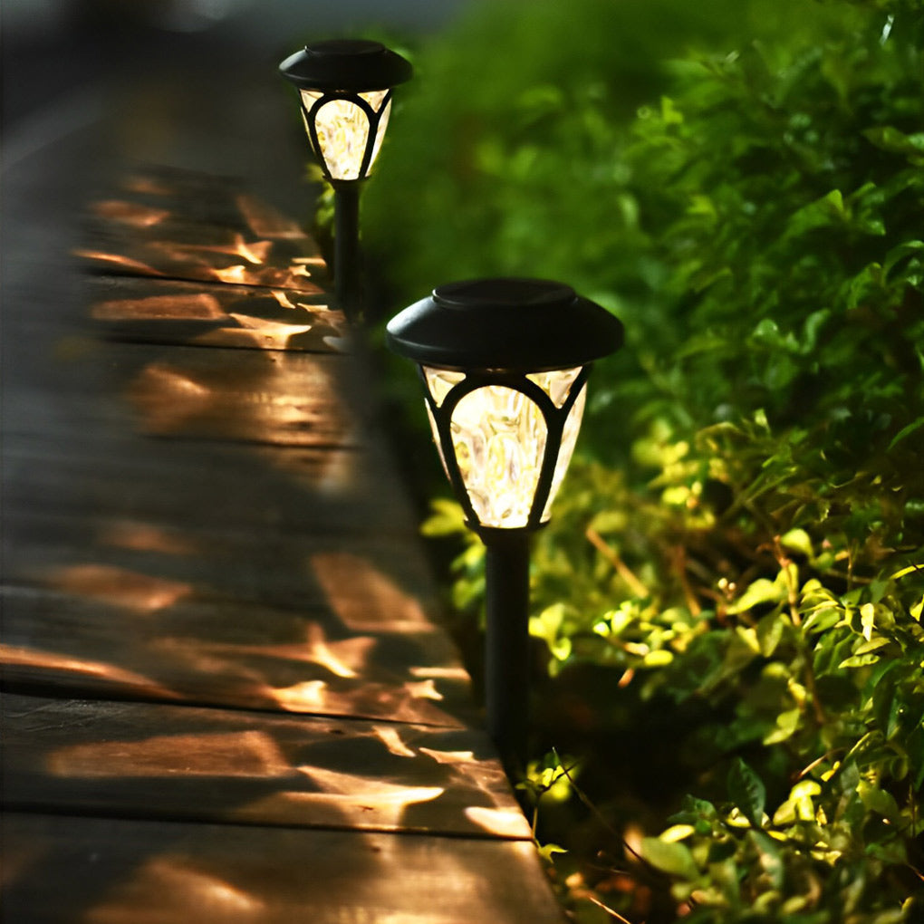 WINDSOR SOLAR GARDEN LANTERNS WITH CHARCOAL HUE GLASS SHADES