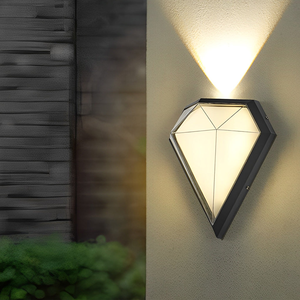 RAVENSCROFT MODERN GEOMETRIC BLACK LED OUTDOOR SCONCE
