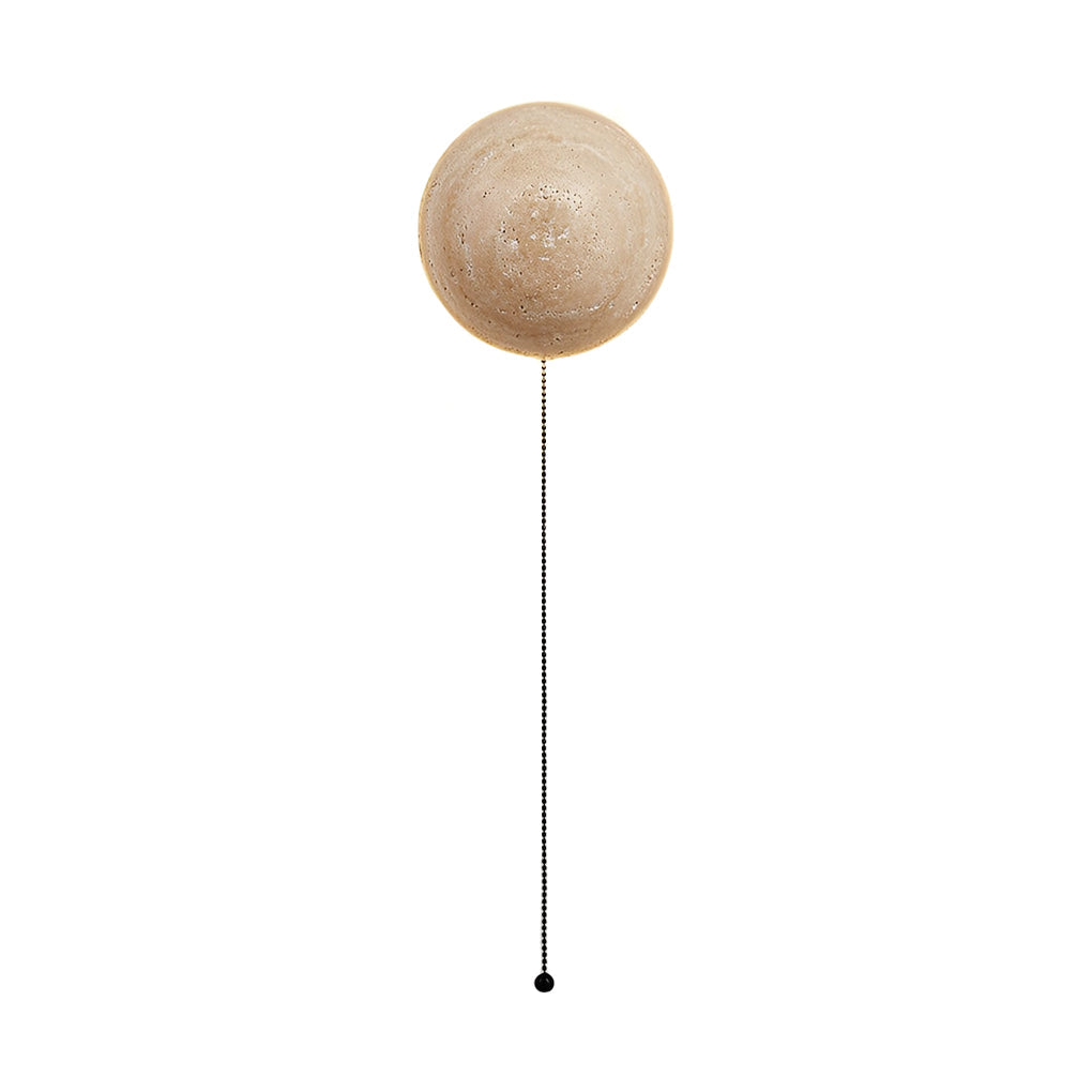 SHIZUKA TRAVERTINE CIRCLE LED WALL LANTERN