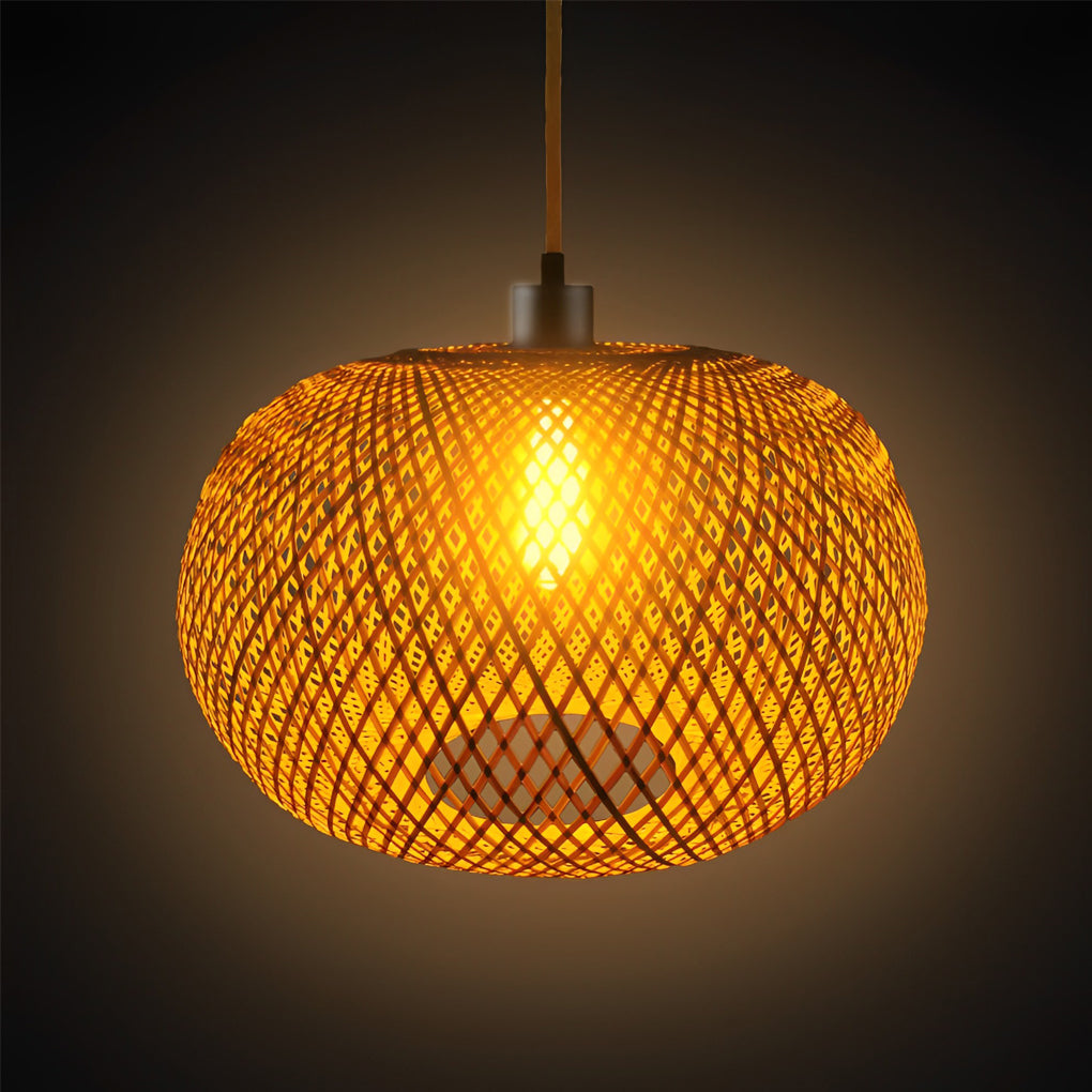 WINDSOR BASKET WEAVE RATTAN PENDANT LIGHT