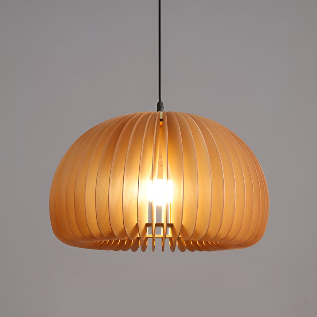 WINTERBOURNE WOODEN PUMPKIN PENDANT LUMINAIRE
