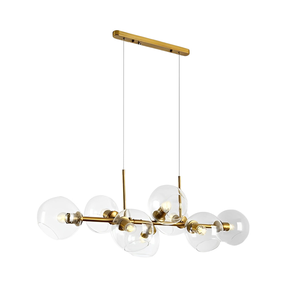 WINTHROP EIGHT-BULB GLASS SHADE CHANDELIER FOR DINING SPACES