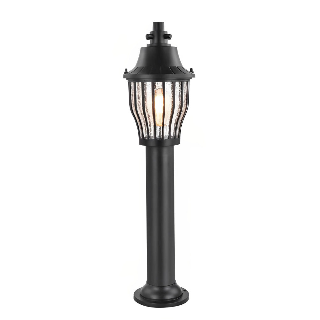WINCHESTER VINTAGE ALUMINUM PATH LIGHT WITH CAGED LANTERN SHADE