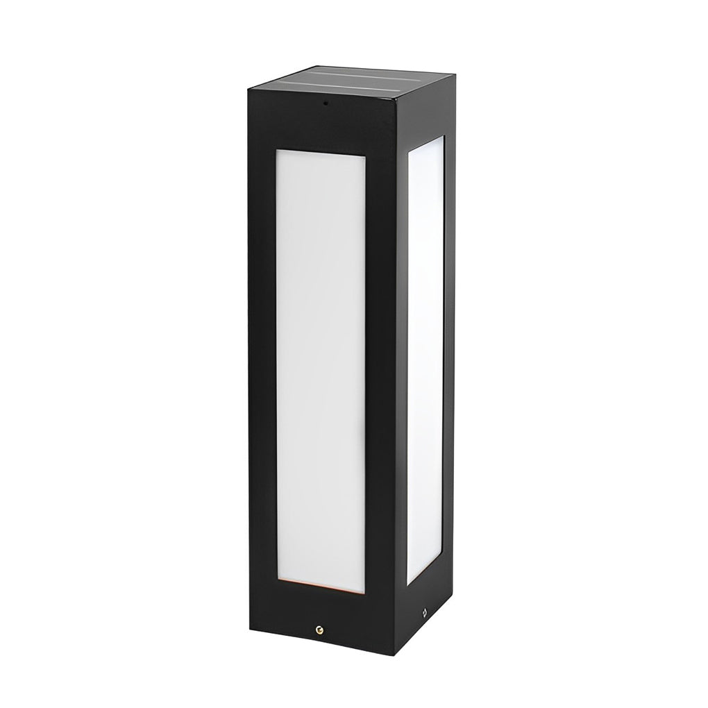 RAVENWOOD AUTOMATIC SOLAR BOLLARD LANTERN, WEATHER-RESISTANT LED GARDEN ILLUMINATION