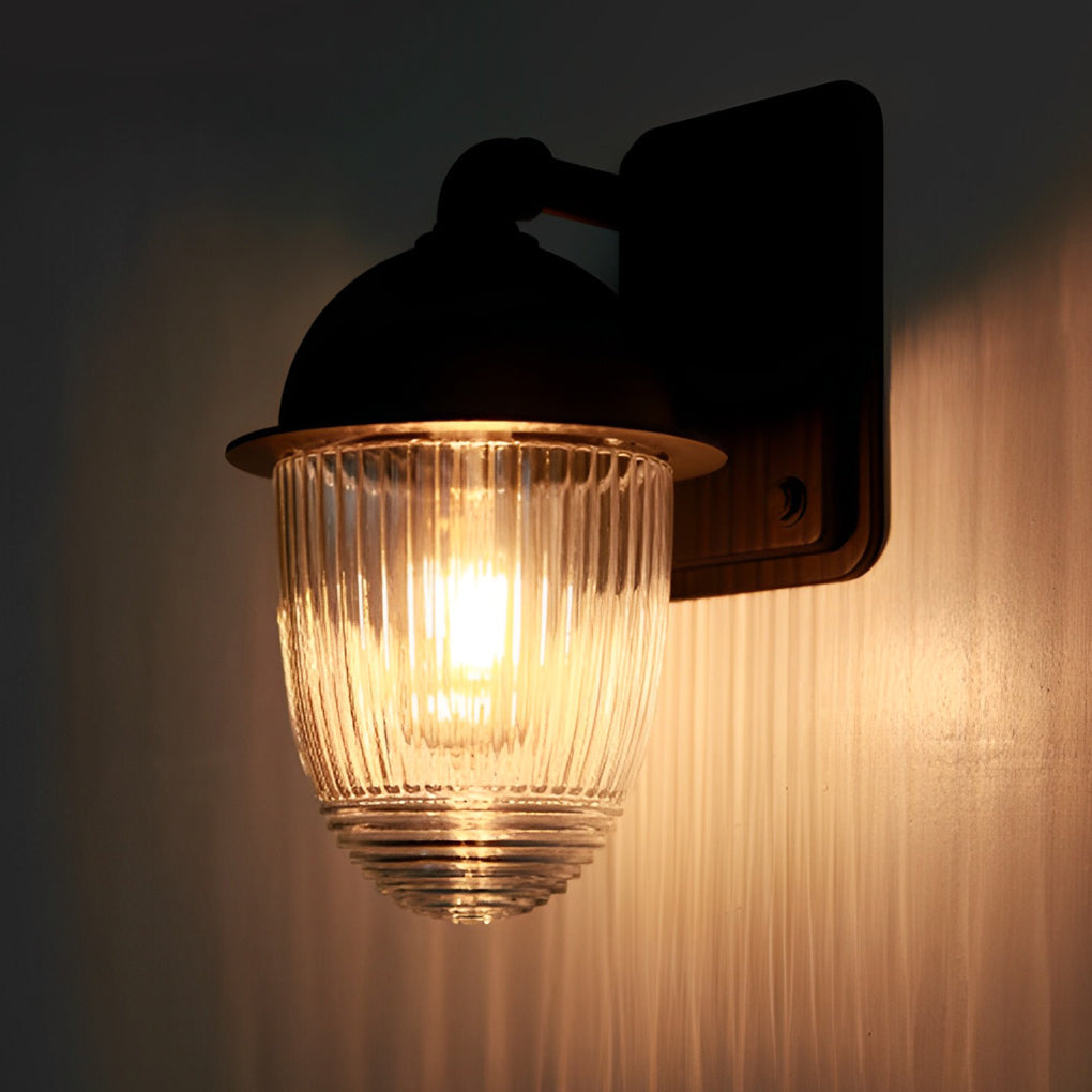 THORNBURY BLACK MATTE GLASS OUTDOOR WALL SCONCE