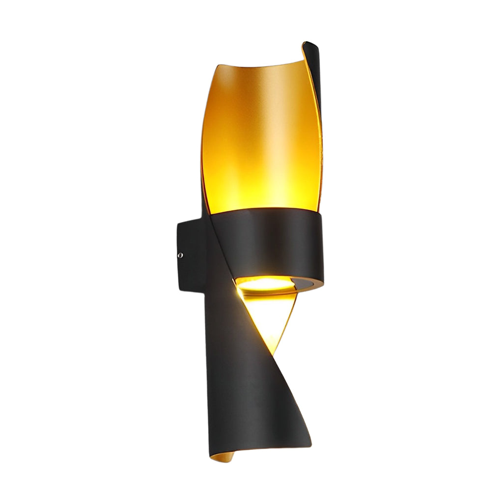 WINDSOR SPIRAL OUTDOOR WALL SCONCE WITH GILT INTERIOR