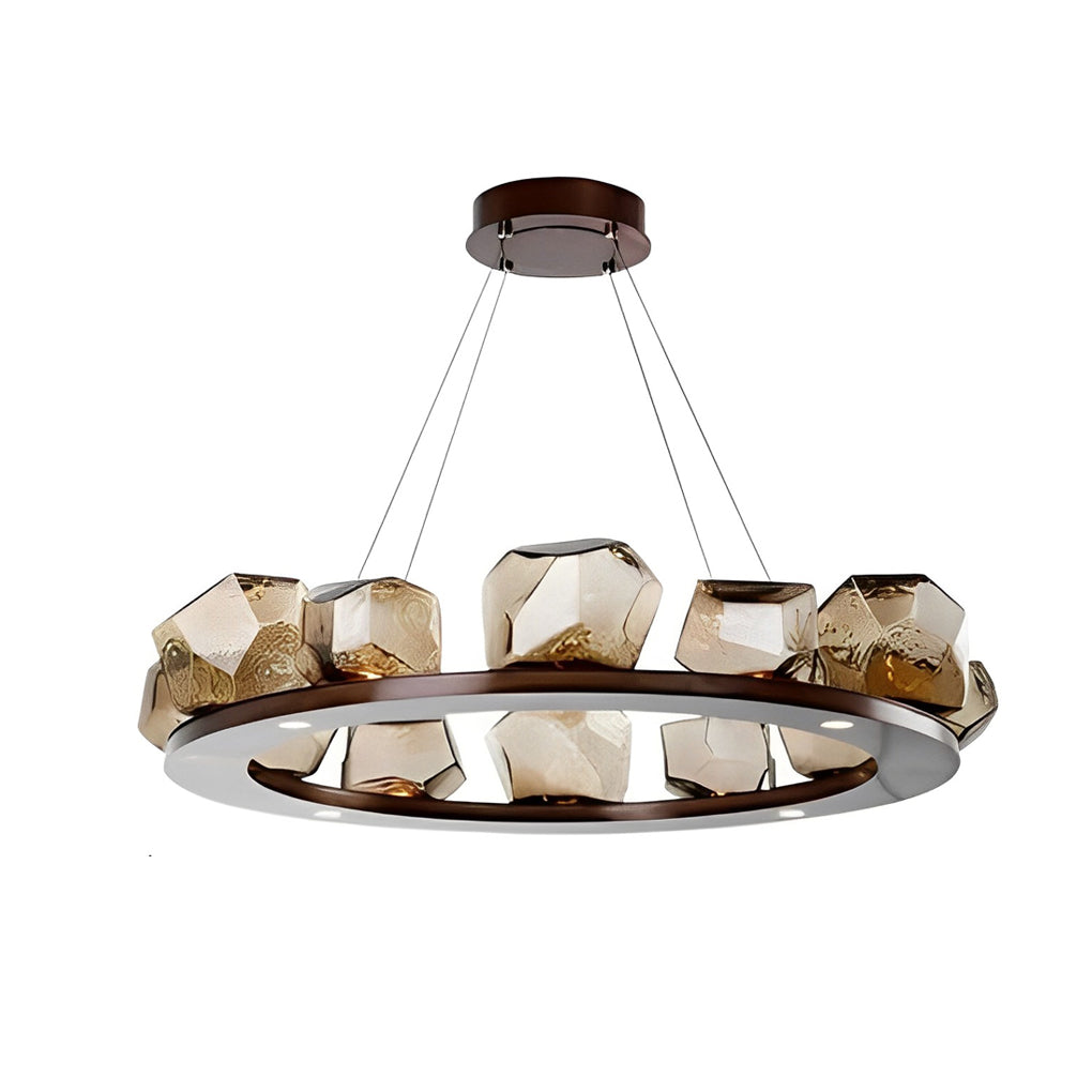 WINDSOR COGNAC GLASS ARTISAN CHANDELIER