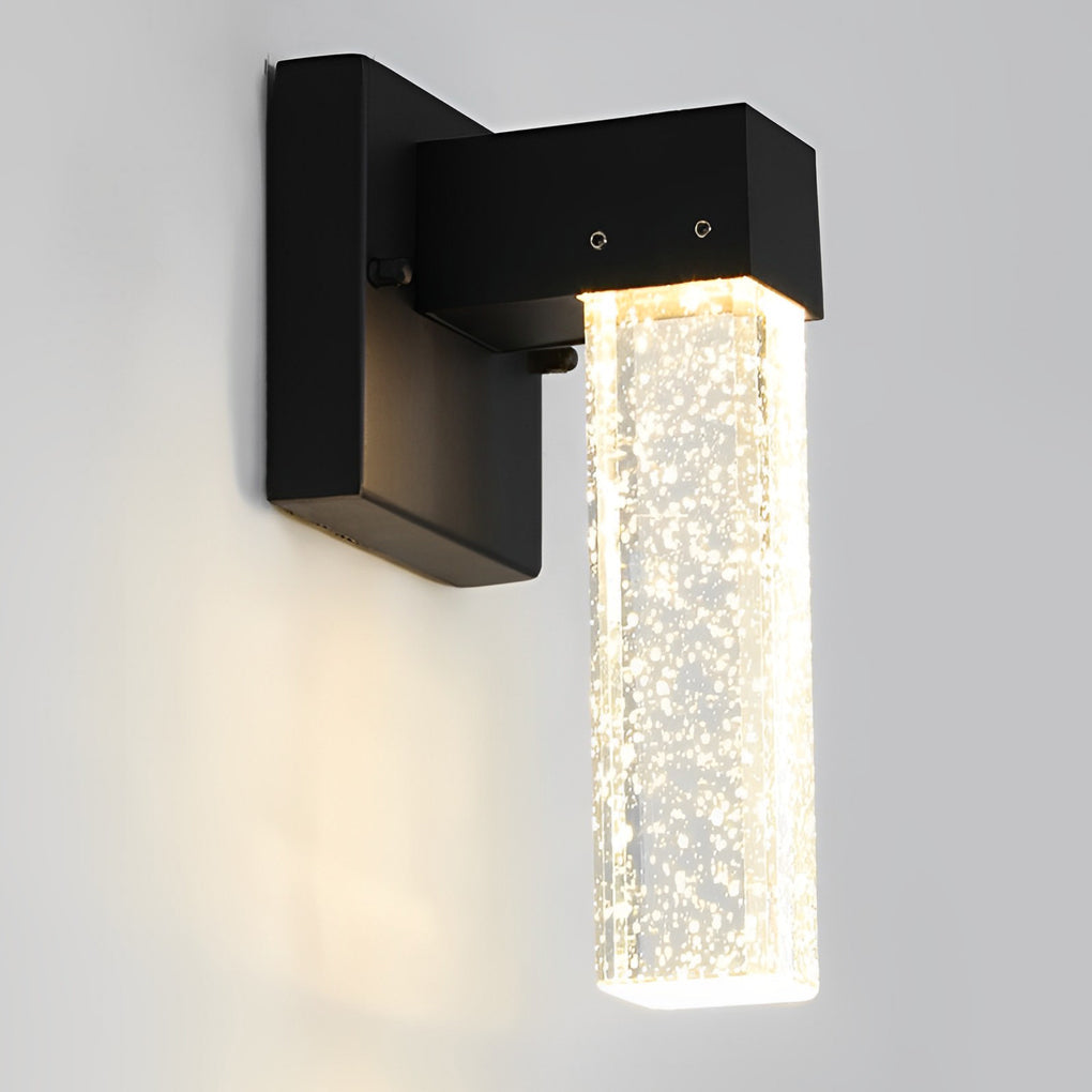 RAVENHURST BLACK CRYSTAL OUTDOOR WALL SCONCE WITH WATER-RESISTANT LED ILLUMINATION