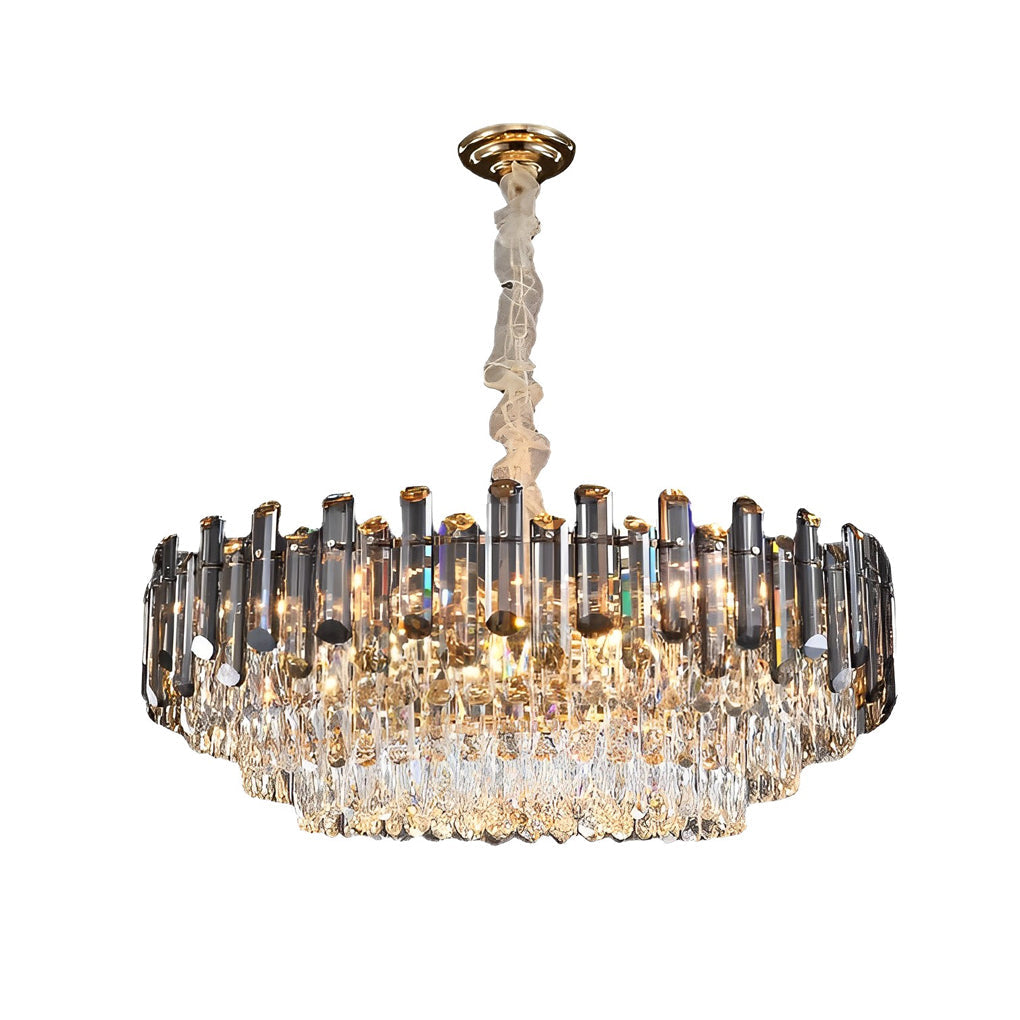 WINTHROP CRYSTAL LAYERED OVAL CHANDELIER