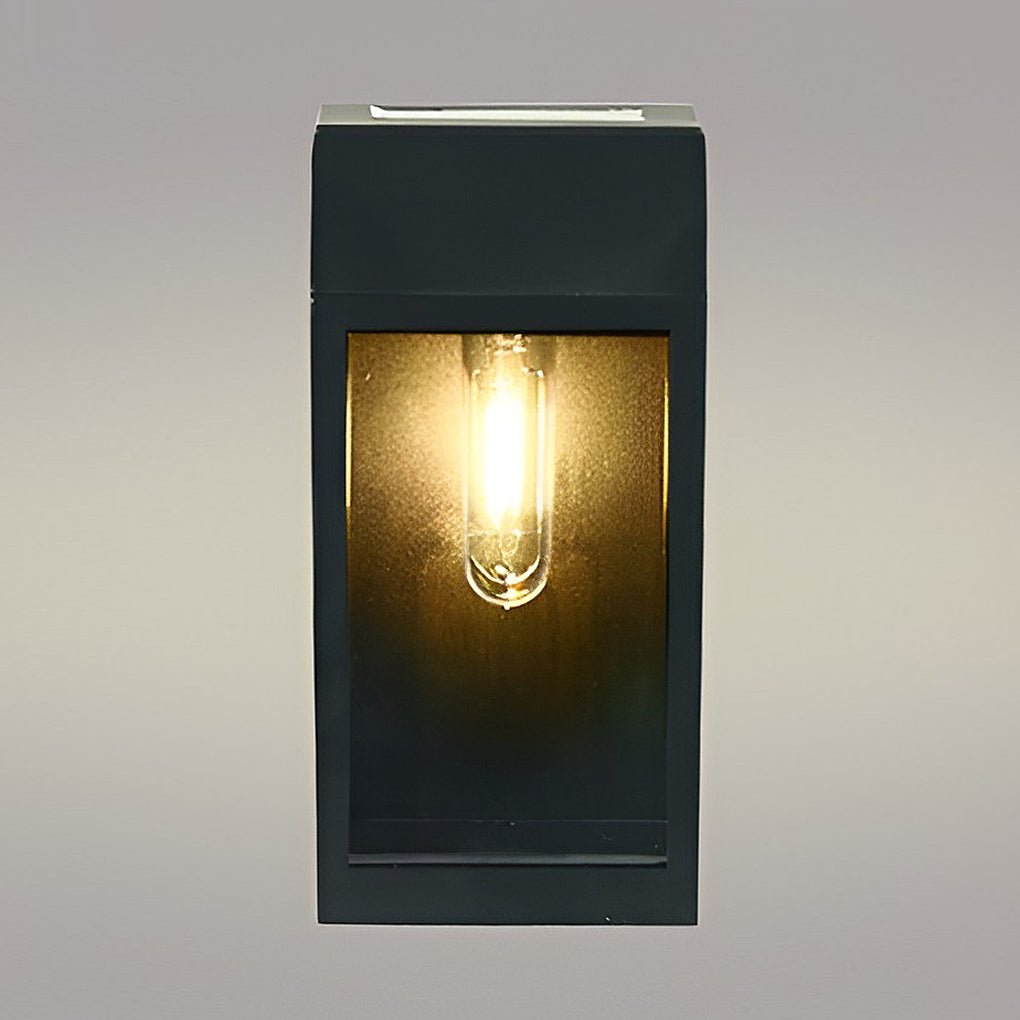 WINTHORPE RECTANGULAR SOLAR-POWERED GLASS WALL LANTERN