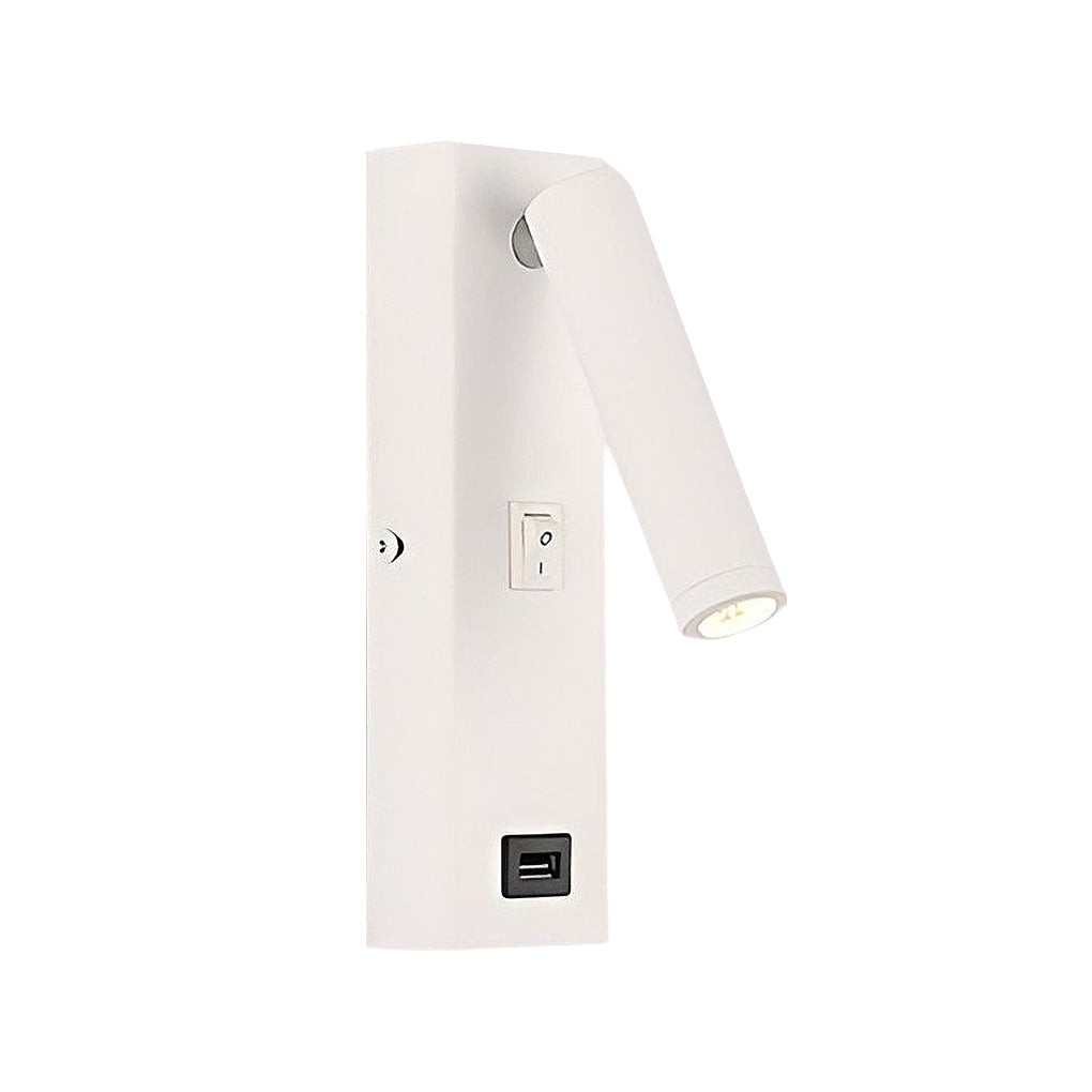 WINDSOR RECTANGULAR LED WALL SCONCE WITH USB CHARGING AND SWITCH