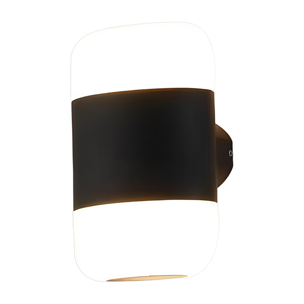 RAVENHURST CIRCULAR LED OUTDOOR LIGHTING, WATER-RESISTANT BLACK WALL FIXTURE