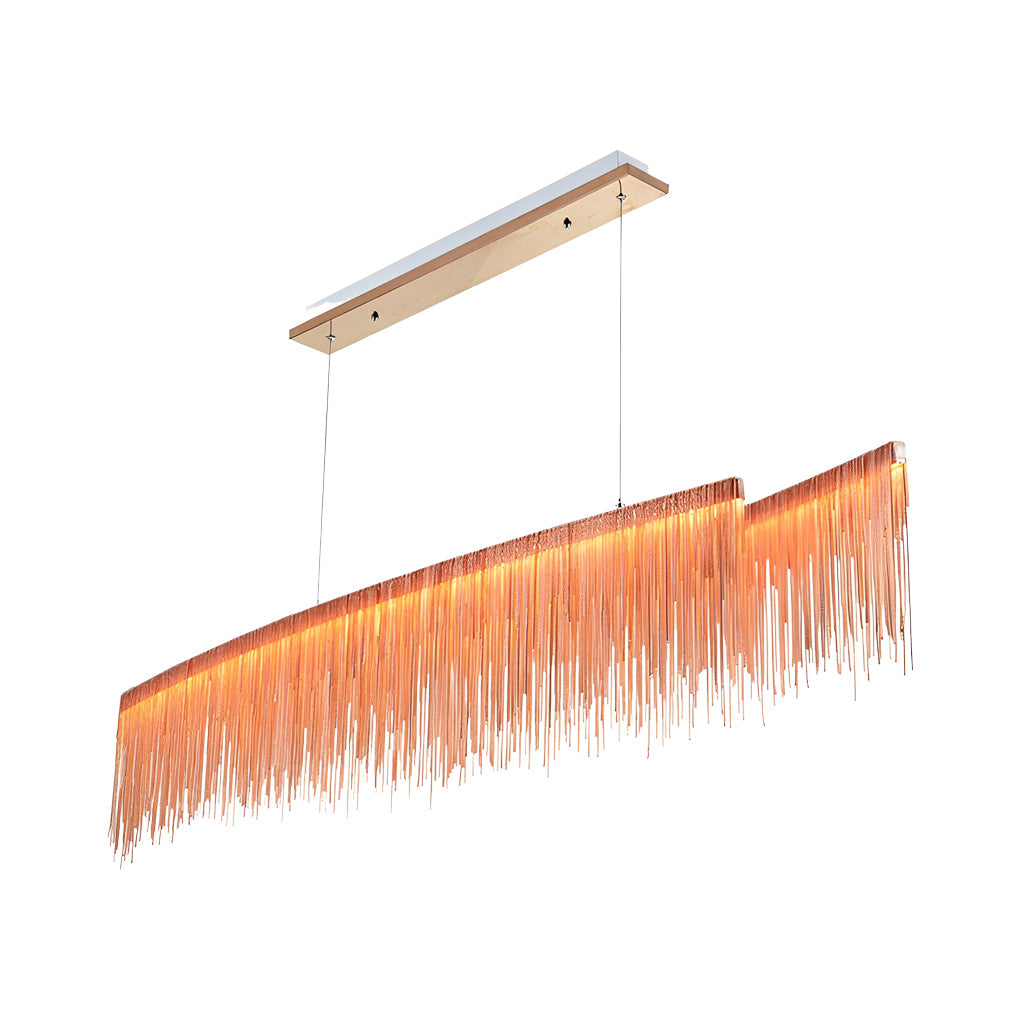 FENWICK ALUMINUM TASSEL LED DINING CHANDELIER