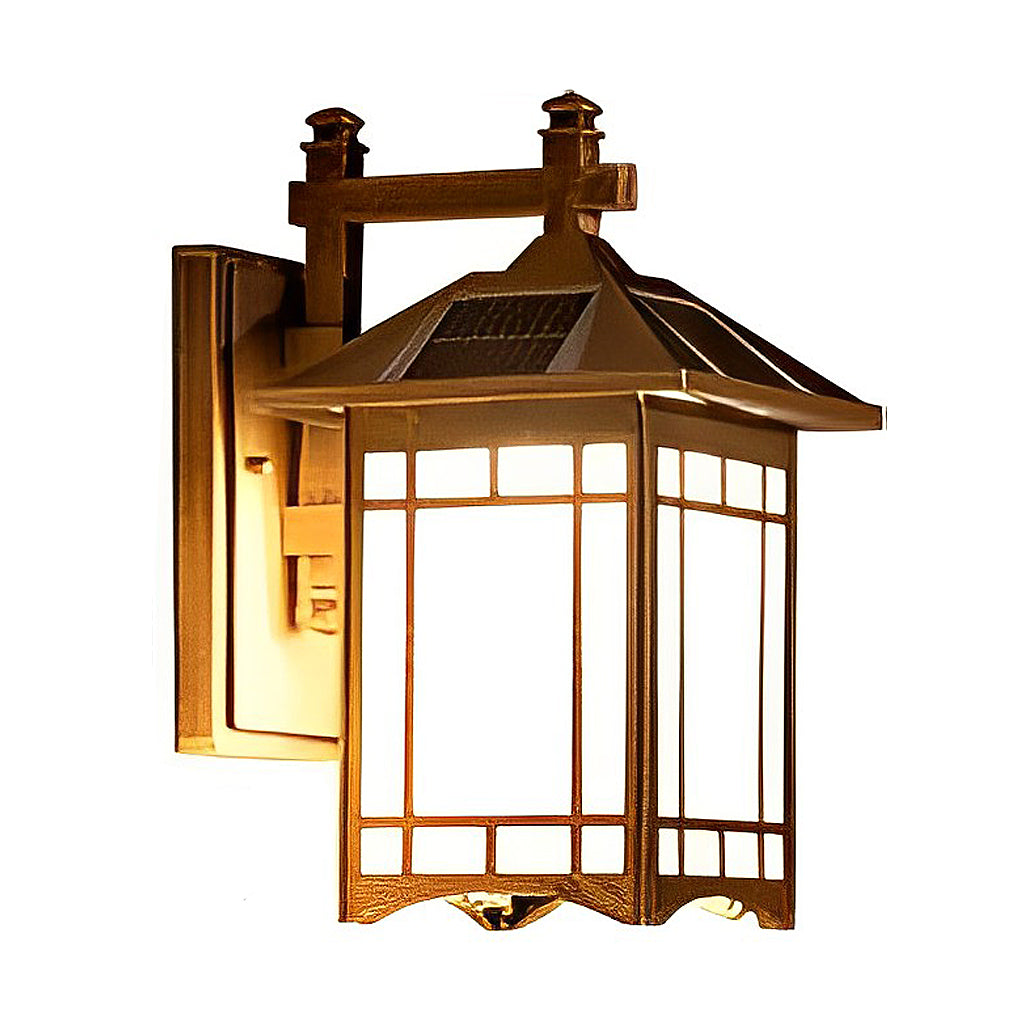 WINTHORPE VINTAGE SOLAR WALL LANTERN WITH REMOTE CONTROL