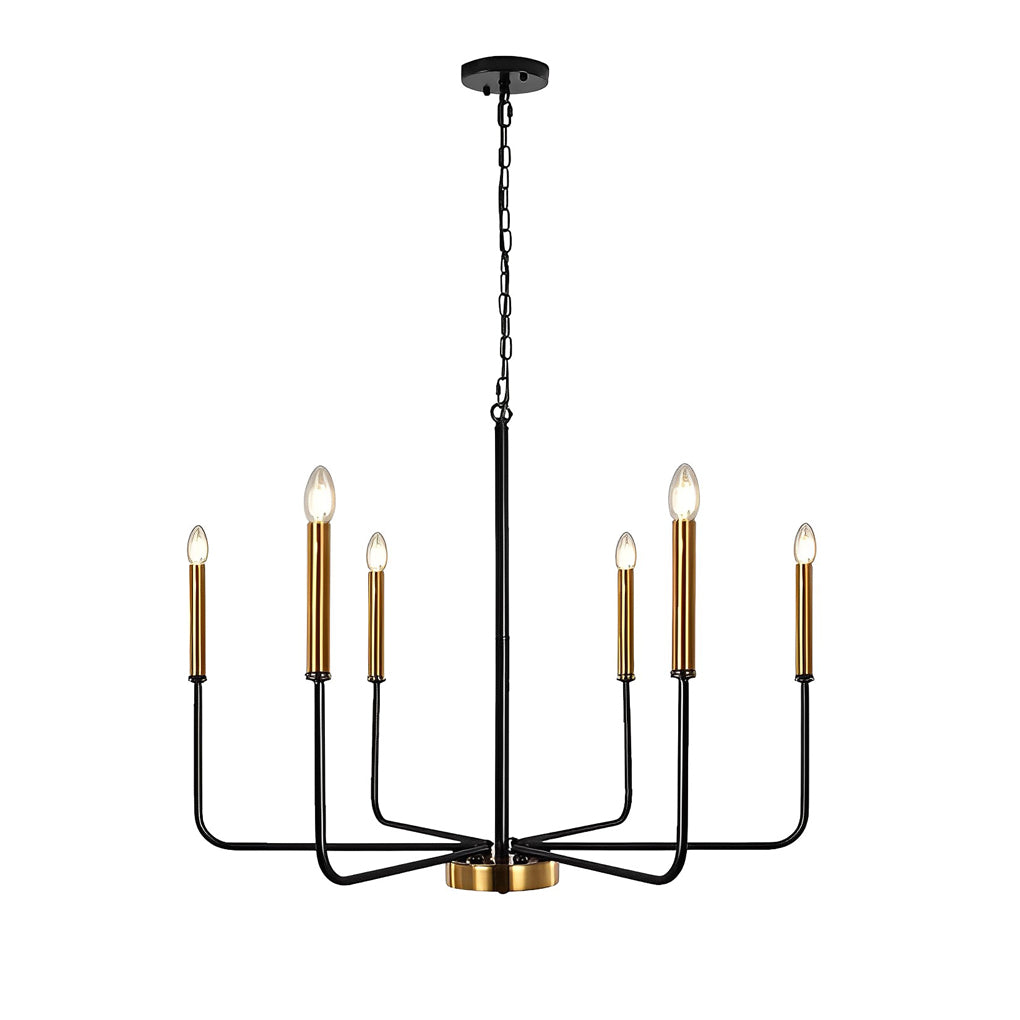 WINTERBOURNE SIX-LIGHT IRON CANDLE CHANDELIER