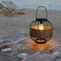 RAVENHURST WOVEN CAGE SOLAR GARDEN LANTERN