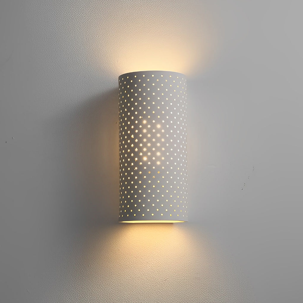 WINTHORPE AQUA CYLINDRICAL GYPSUM WALL SCONCE
