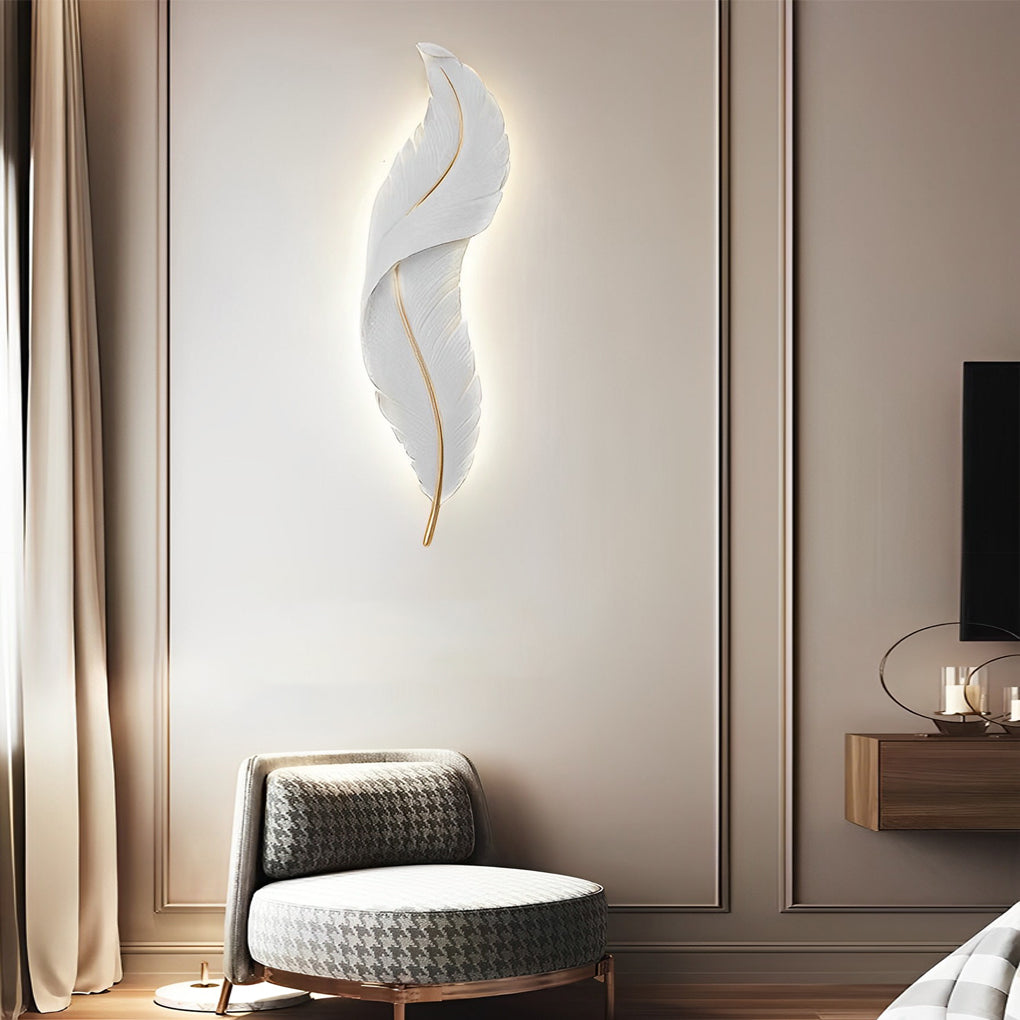 WINDSOR PLUME WHITE LED WALL SCONCE