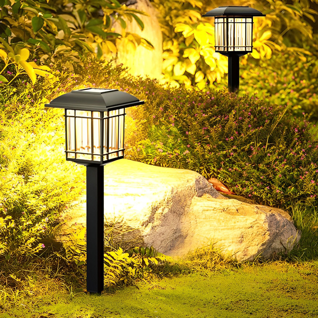 WINDSOR SOLAR SQUARE GARDEN ILLUMINATORS, WEATHER-RESISTANT OUTDOOR LANTERNS