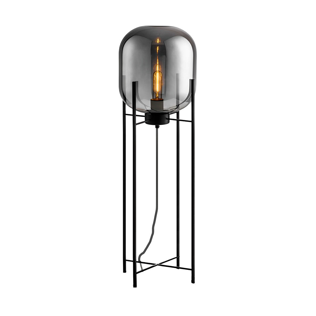 WINDSOR METAL FRAME AND HANDCRAFTED GLASS TOWER LAMP