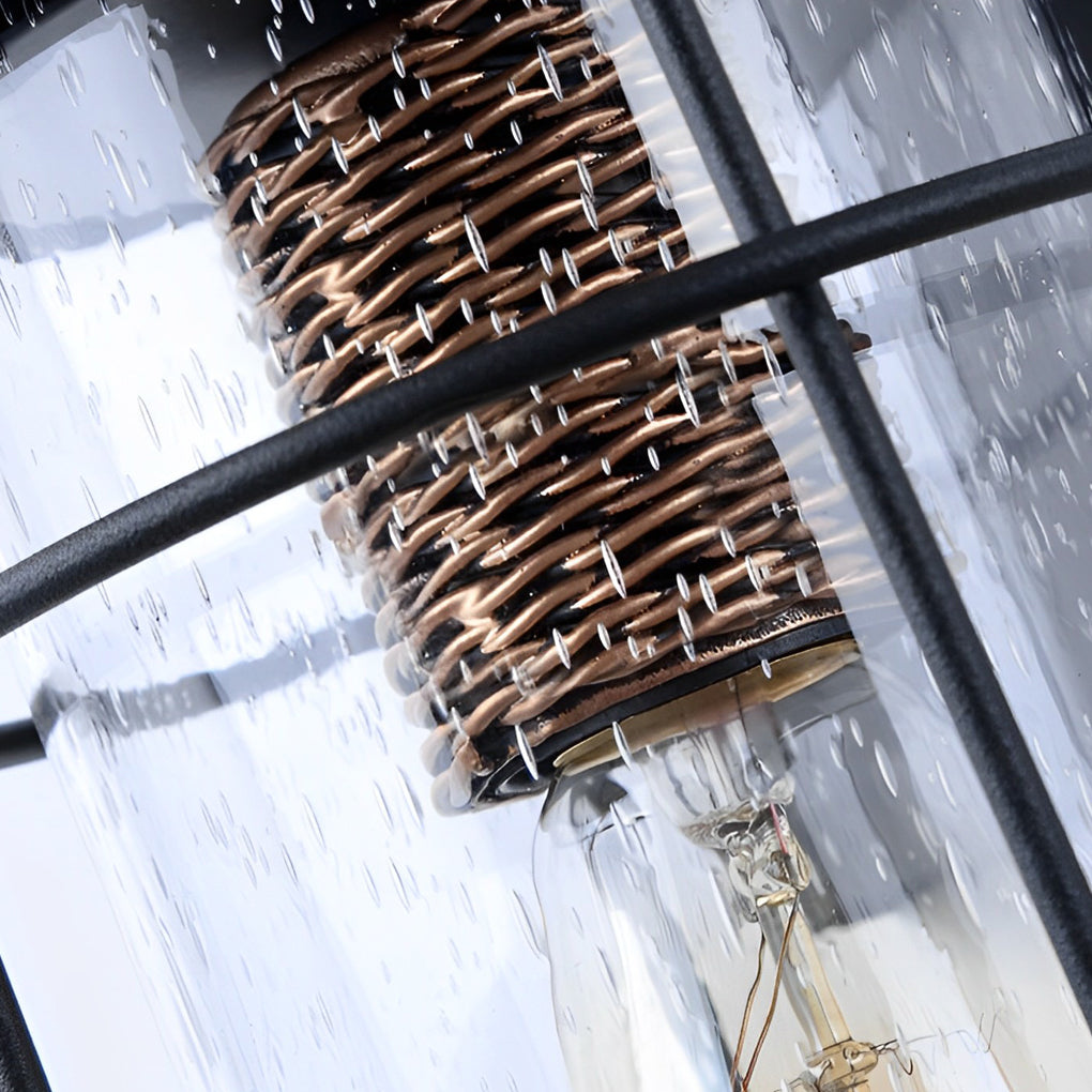 WHITBY RUSTIC IRON & GLASS OUTDOOR WALL LANTERN