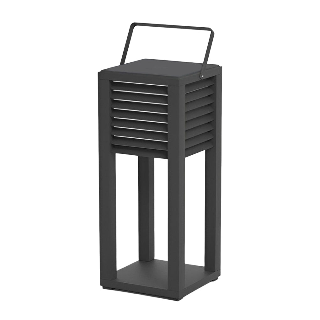 WINDSOR SQUARE SOLAR GARDEN LANTERN WITH WATER-RESISTANT LED ILLUMINATION