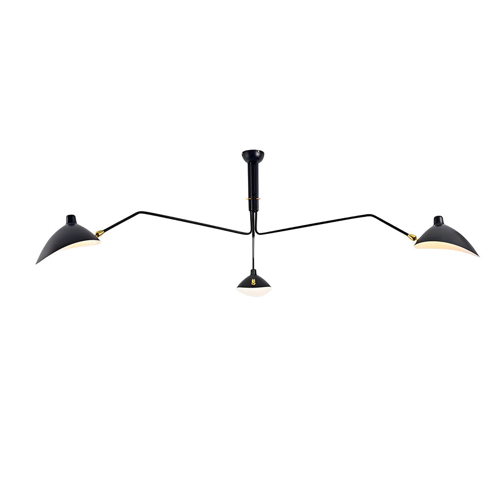 WHITBY SWINGING ARM DUCKBILL SHADE CHANDELIER IN ONYX