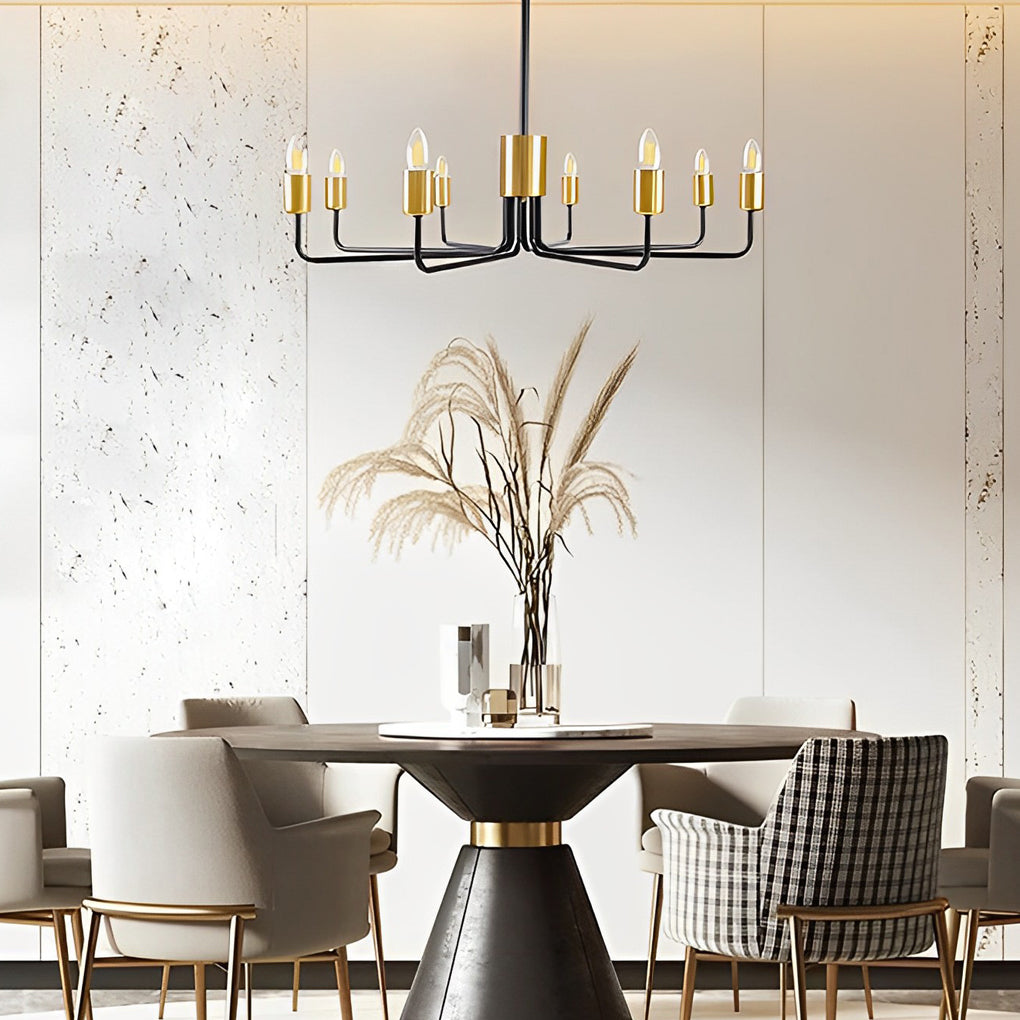FENWICK IRON EIGHT-BULB FARMHOUSE CHANDELIER
