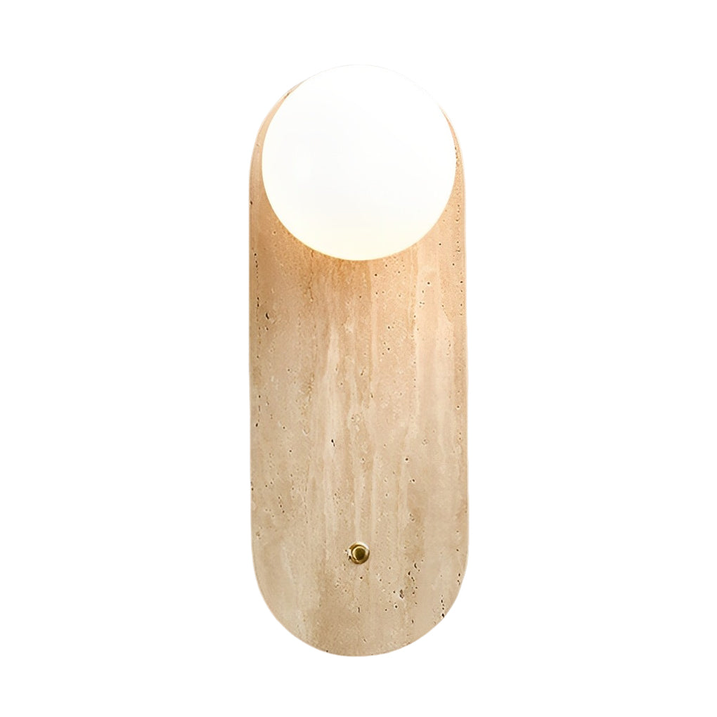 BEAUMONT SUNSET TRAVERTINE GLOWING WALL LANTERN