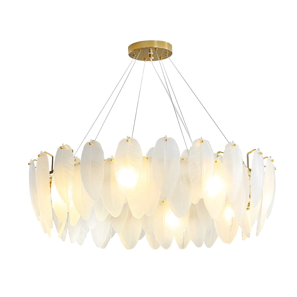 WINDSOR GLASS PLUME TRIFOLD CHANDELIER FOR DINING SPACES