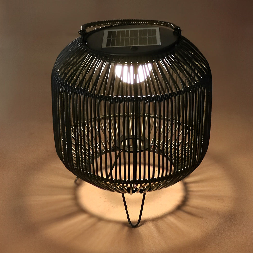 WINTHROP WOVEN SOLAR LANTERN WITH LED GLOW