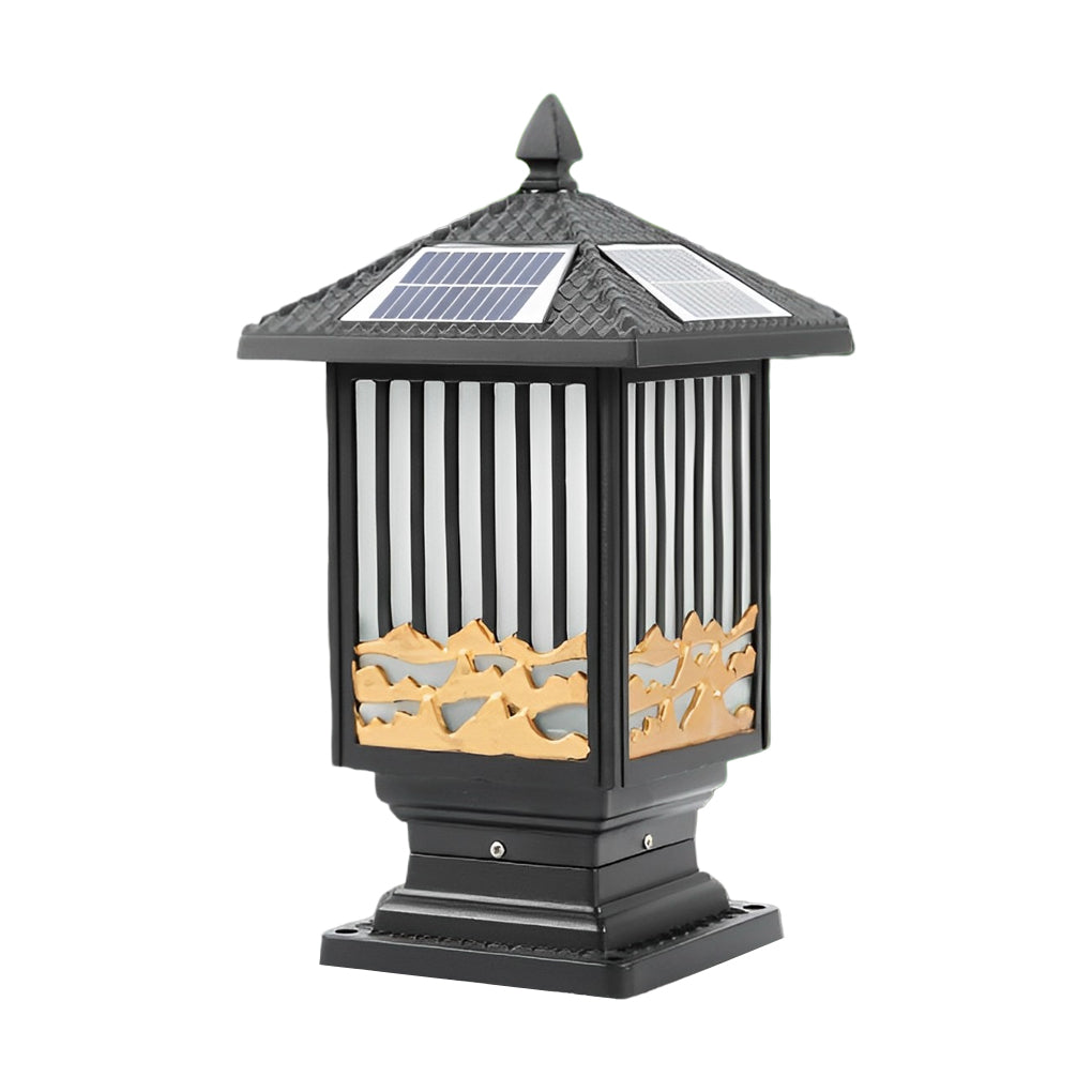 BRAMBLETON RUSTIC SOLAR FENCE POST LANTERNS