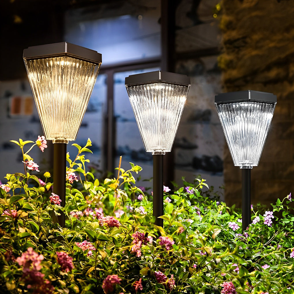 WINTHROP RIPPLED GLASS SOLAR PATH LIGHTING WITH DIMMABLE LED