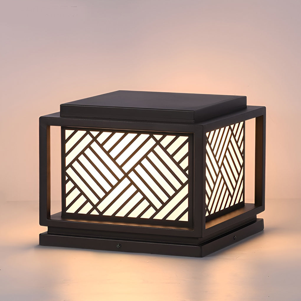 WINTERBOURNE SQUARE SOLAR PILLAR LIGHTING WITH WATERPROOF DESIGN
