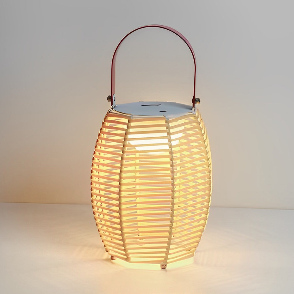 WINDSOR RATTAN SOLAR FLOOR LANTERN - WATER-RESISTANT LED OUTDOOR ILLUMINATION
