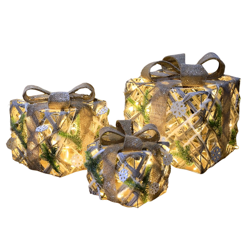 "WINTERBERRY TRIO: Enchanted Festive Gift Box Scene Ensemble"  

1. **WINTERBERRY GIFT BOX** - A charmingly crafted box adorned with intricate winter motifs, perfect for housing holiday treasures.  
2. **HOLLYFROST SCENE SETTING** - A delightful miniature