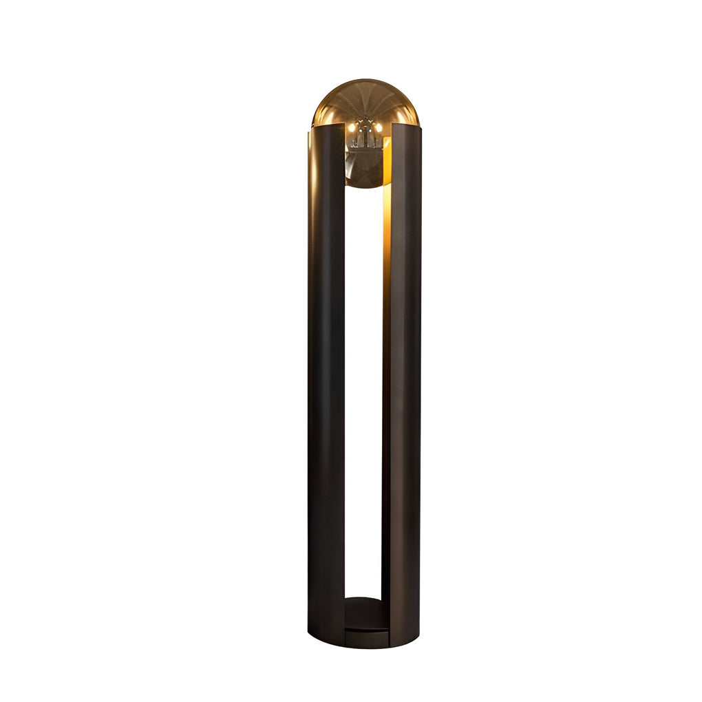 CORVINGTON AMBER GLOBE TABLE LAMP WITH SOFT BLACK SHADE