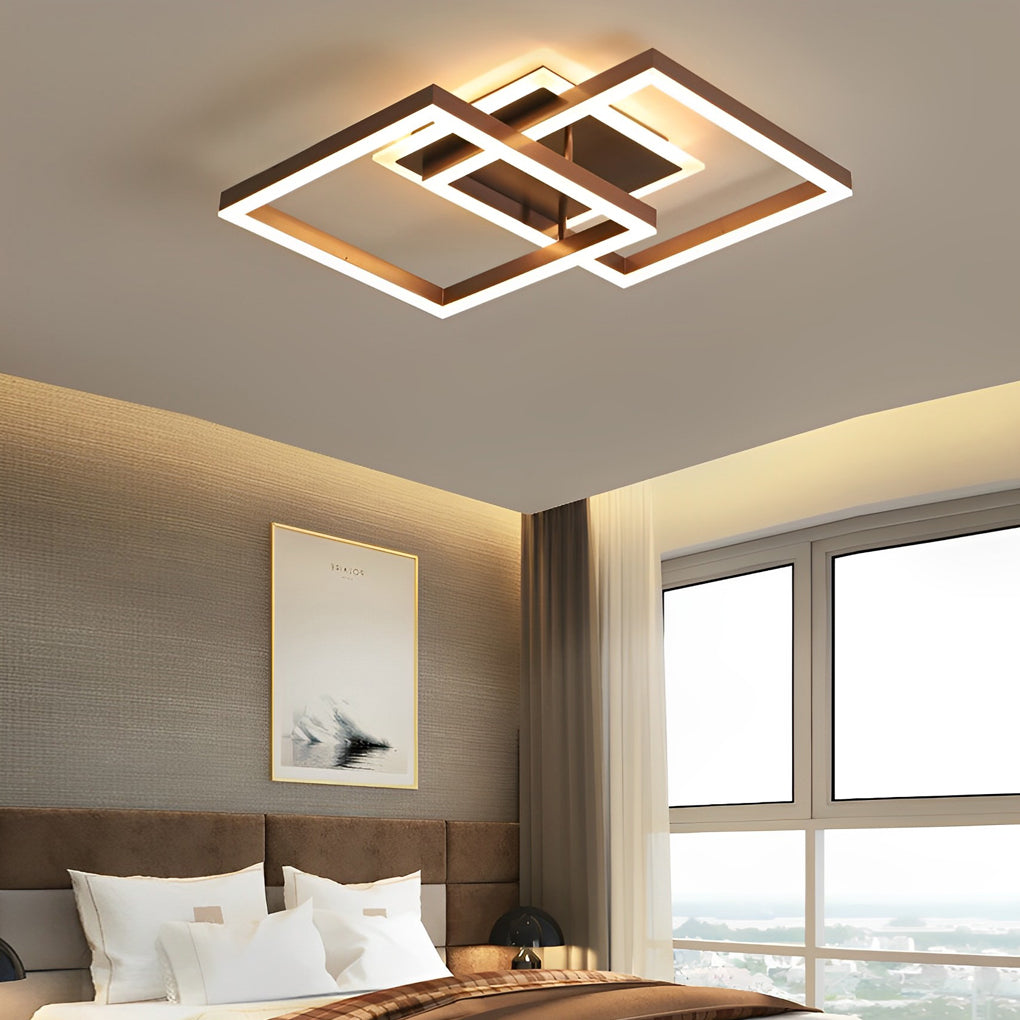 WINDSOR BROWN ALUMINUM SQUARE LED CEILING LANTERN