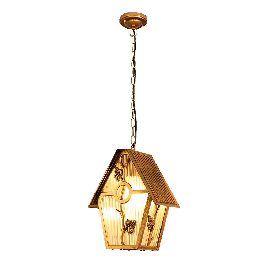 WINTERBOURNE AQUA GLASS OUTDOOR LANTERN CHANDELIER