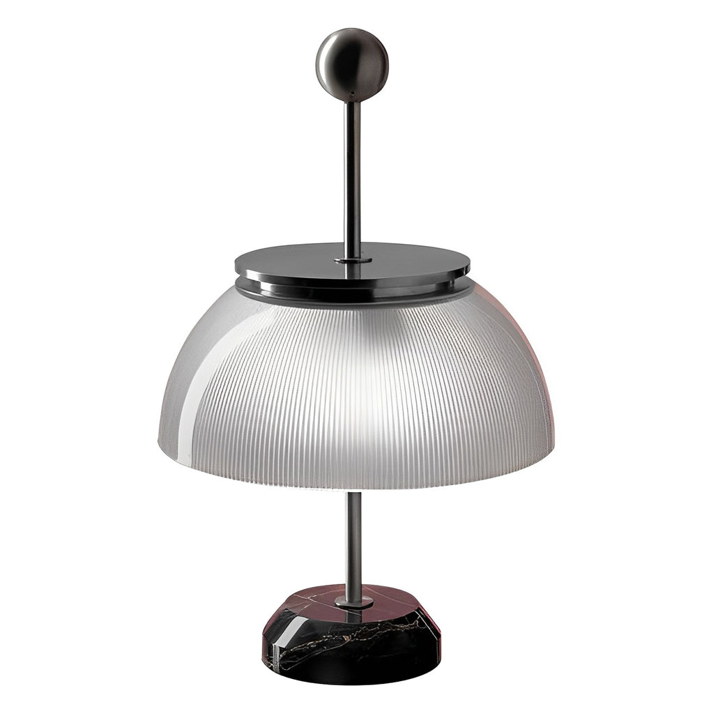 CAVENDISH RIBBED GLASS BOWL LAMP WITH METALLIC ITALIAN TRIM"  
2. "WINSLOW METAL AND RIBBED GLASS TABLE LAMP WITH ITALIAN INFLUENCE