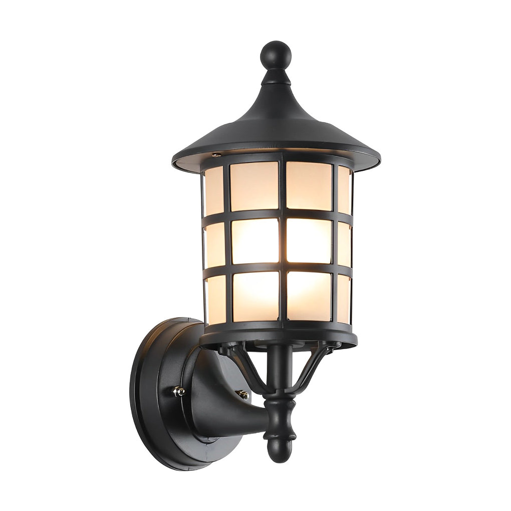 WINTHROP BLACK SOLAR WALL LANTERNS WITH TRIPLE DIMMING OPTIONS