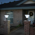 WINTHORPE SOLAR-POWERED SQUARE FENCE ILLUMINATORS WITH WATER-RESISTANT BLACK FINISH